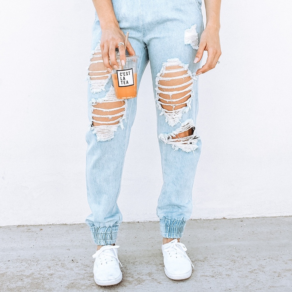 Denim joggers